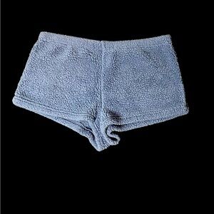 Women’s blue Sherpa shorts soft fuzzy shorts